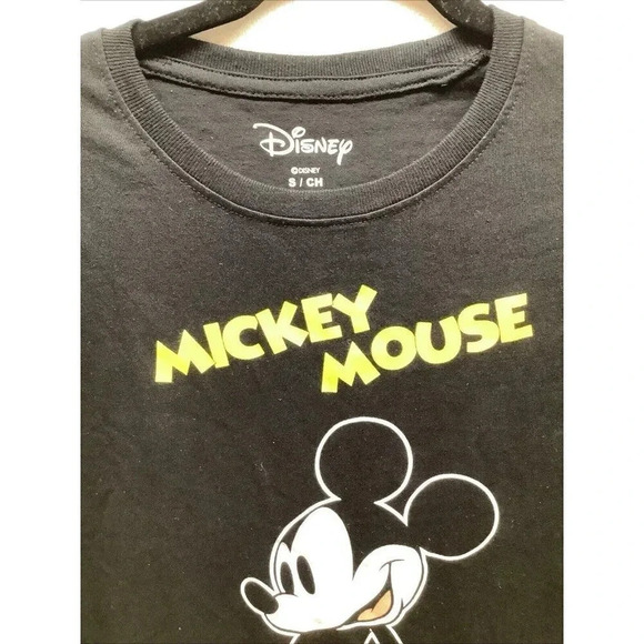 Mickey Mouse Size Small Disney T-Shirt Short Sleeve Walking Black Women’s. New - Picture 3 of 4